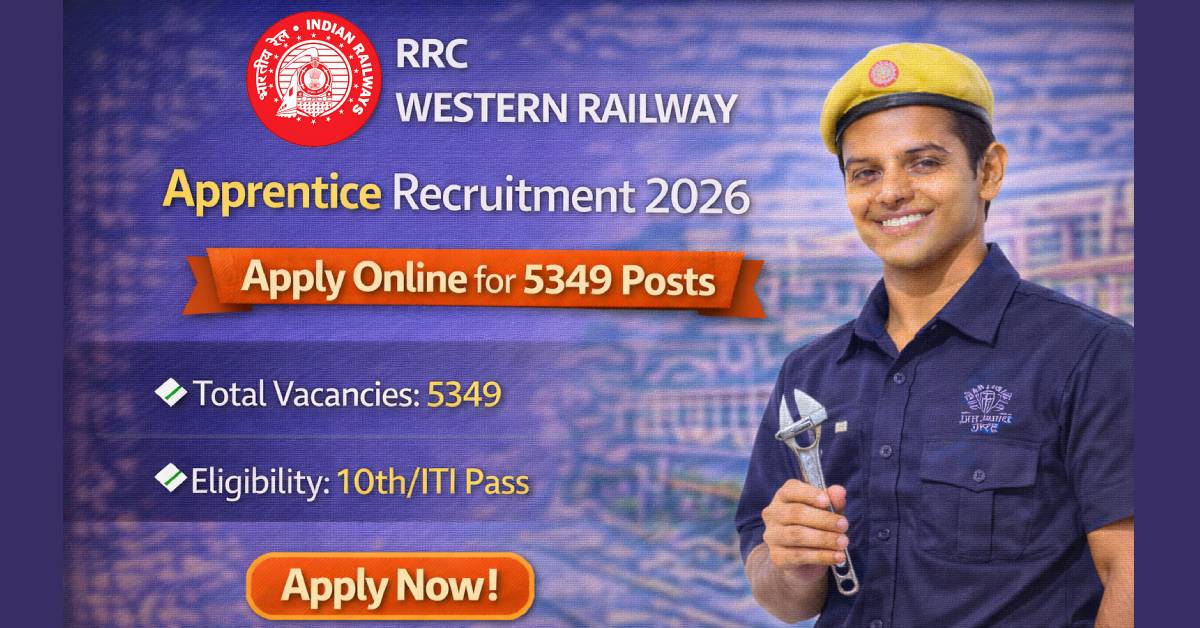 RRC Western Railway Apprentice Recruitment 2026 – Apply Online for 5349 Posts